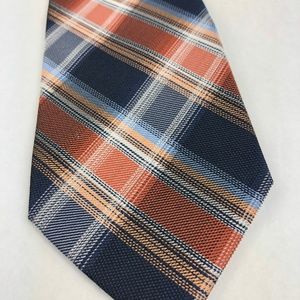 Bloomingdale's Silk Necktie Slim blue gold terra